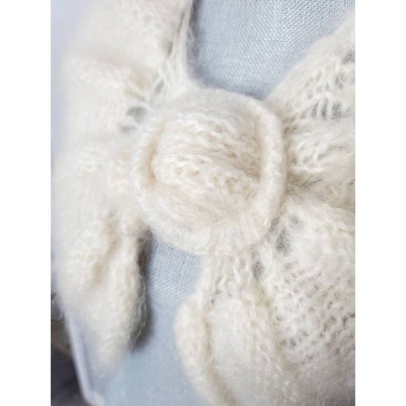 Vintage Mohair Stole, 1960s Bridal Shawl, Vintage Wrap Sweater - Picture 3 of 8